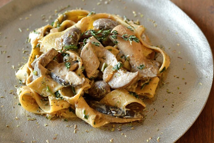 Tagliatelle mushroom dish