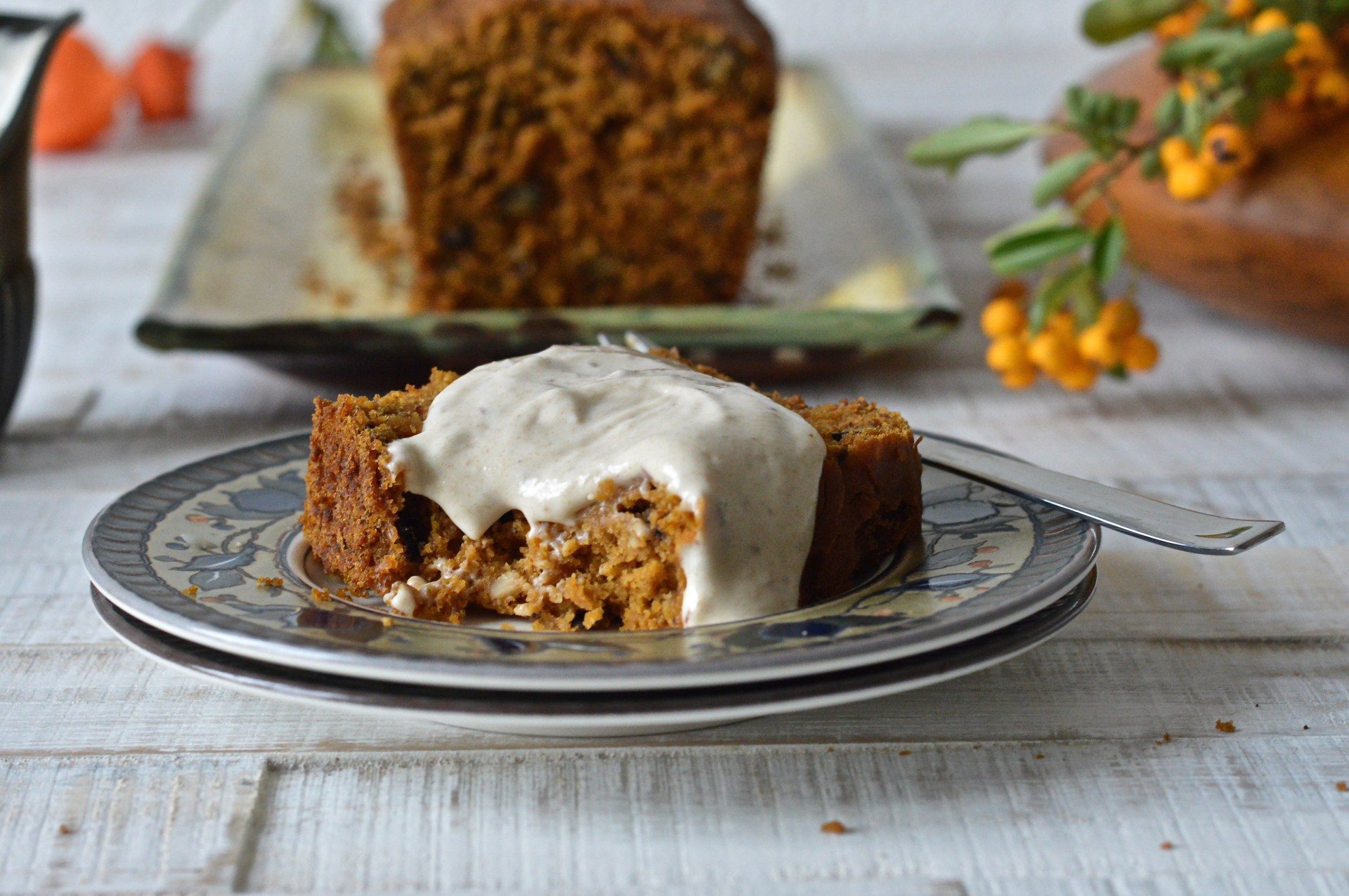Pumpkin walnut loaf cake