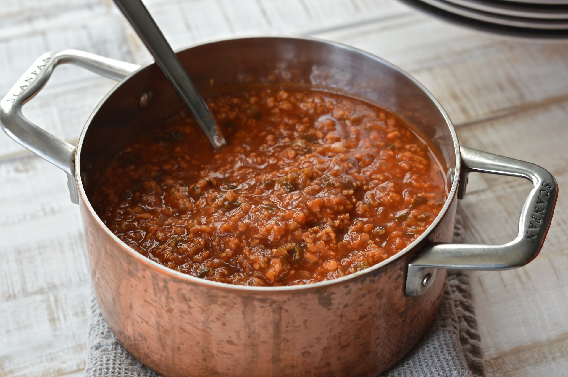 Hydrated soya (TVP) Bolognese sauce