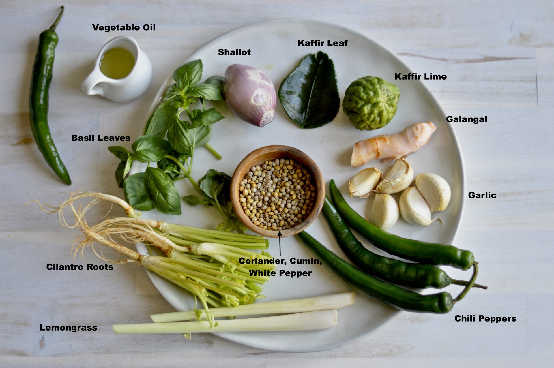 Green Thai curry paste ingredients