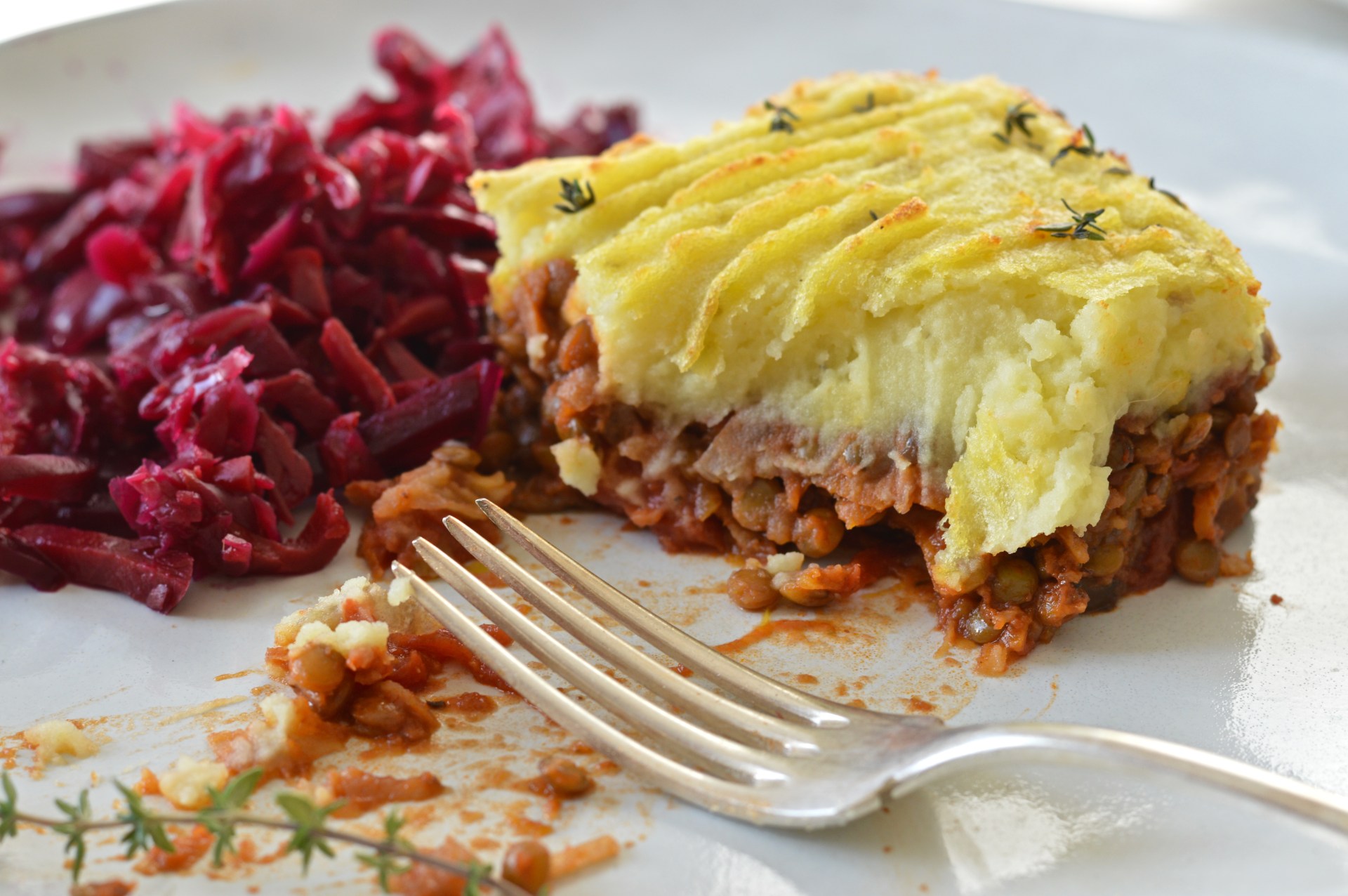 Green lentil shepherd's pie