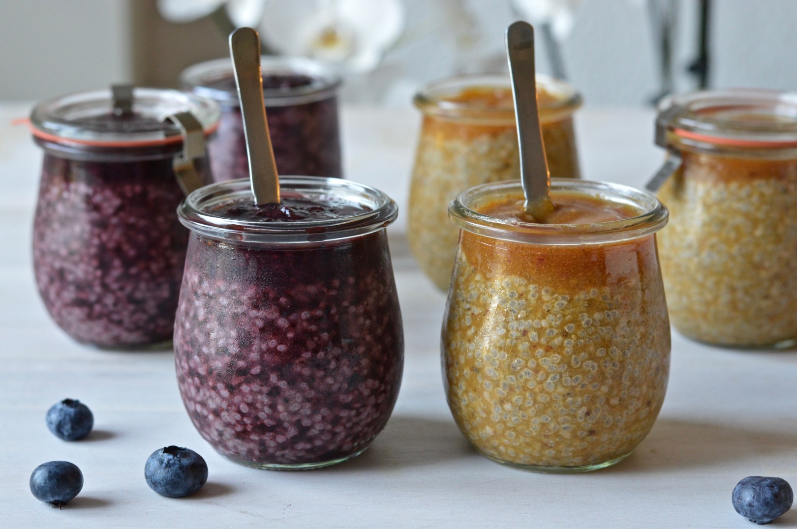 Chia fruit puddings